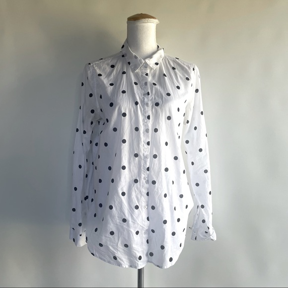 H&M Polka Dot Button Down Top - sz 8 - Picture 1 of 5